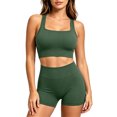 thumbnail image 3 of Miqool Workout Sets for Women 2 Piece Sports Bra Crop Top High Waist Booty Shorts Seamless Yoga Athletic Gym Outfits Lounge Activewear, 3 of 7