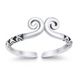 thumbnail image 2 of 6mm Spiral Toe Band Ring 925 Sterling Silver Thin Adjustable Stylish Rings For Women, 2 of 5