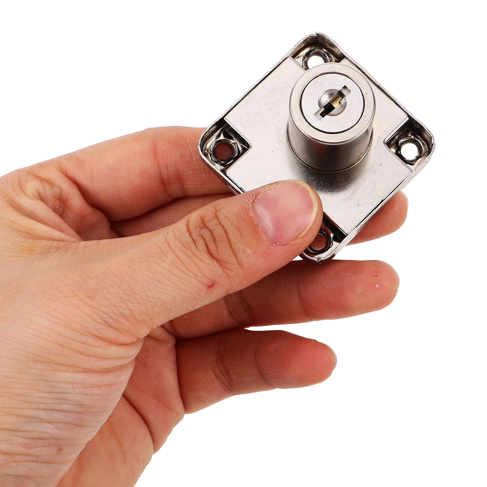 SWETRACE 4 Sets Cabinet Door Lock Zinc Alloy Silver Simple Design For Office Furniture And Home Use