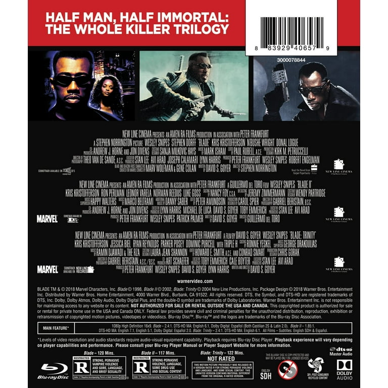 Blade Trilogy: Blade / Blade 2 / Blade: Trinity (Blu-ray