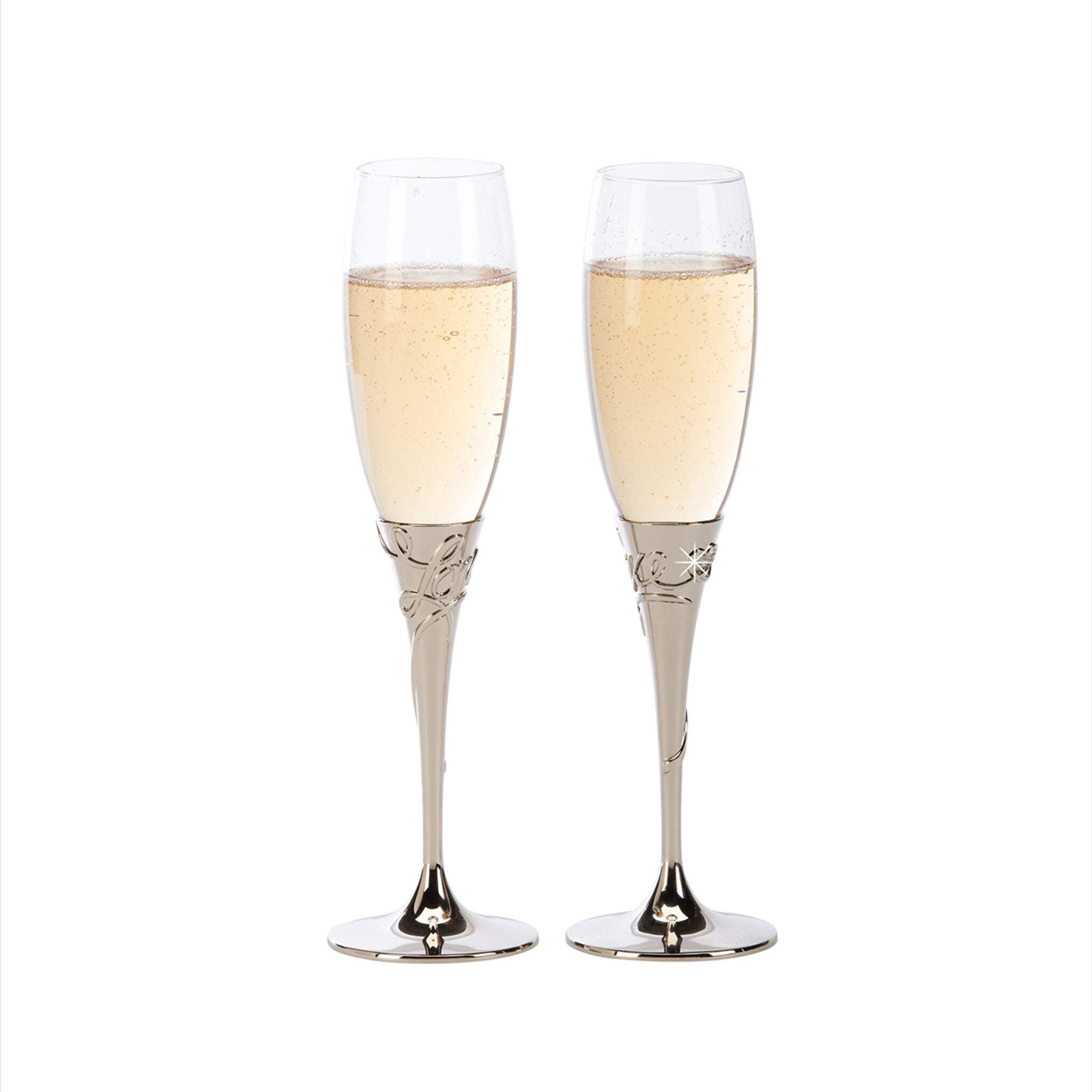 "Love" Toasting Flutes, Pair, 9.75" H