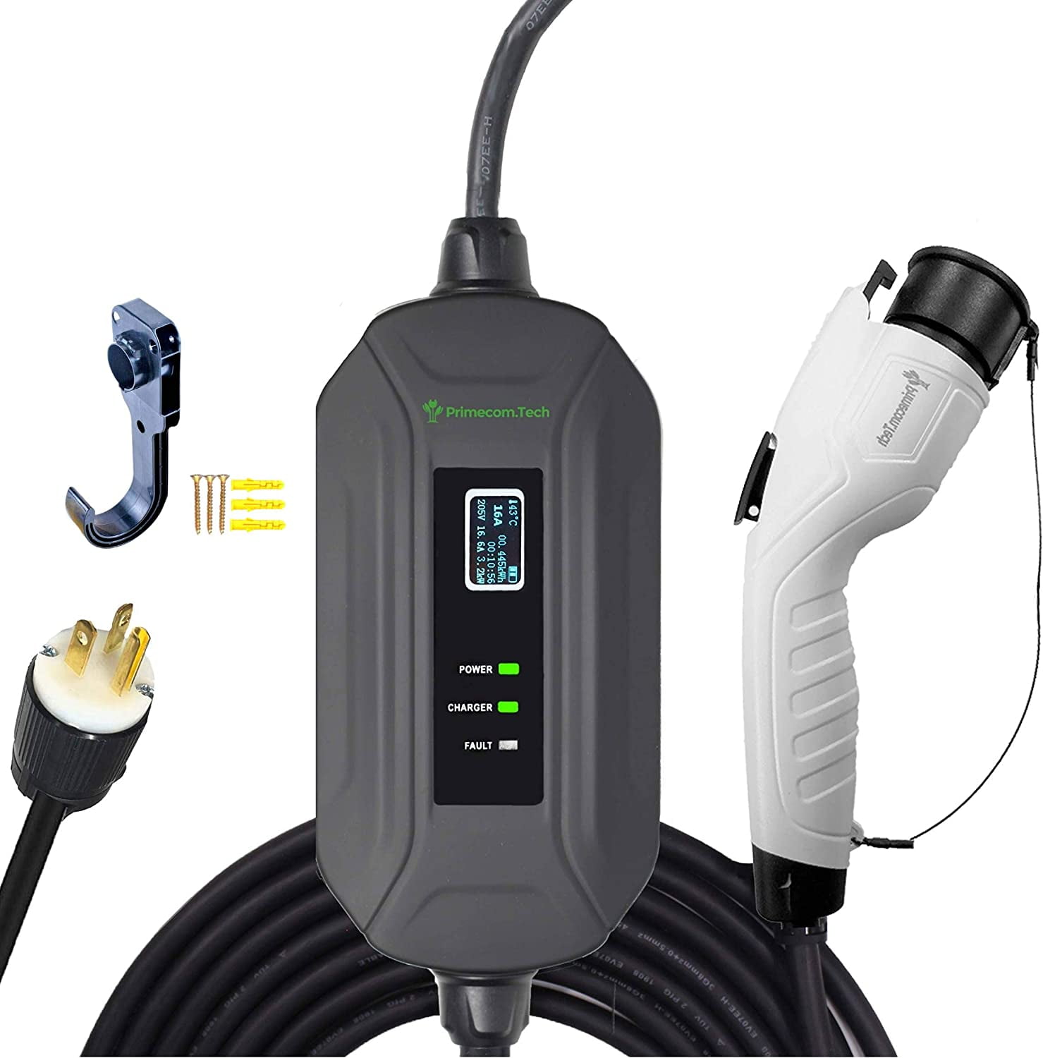 Level 2 EV Charger 220 240V, 16A, Portable EVSE Electric