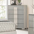 thumbnail image 6 of Contemporary Style French Dovetail Drawer Chest 1pc Two Tone Design Center Metal Glides Wooden Panels White Wash And Stone Gray Finish Bedroom Furniture, 6 of 7