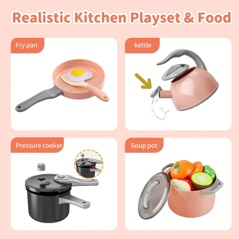 KOPPOP Toddler Kitchen Set with 20+ Play Food & Accessories photo 6
