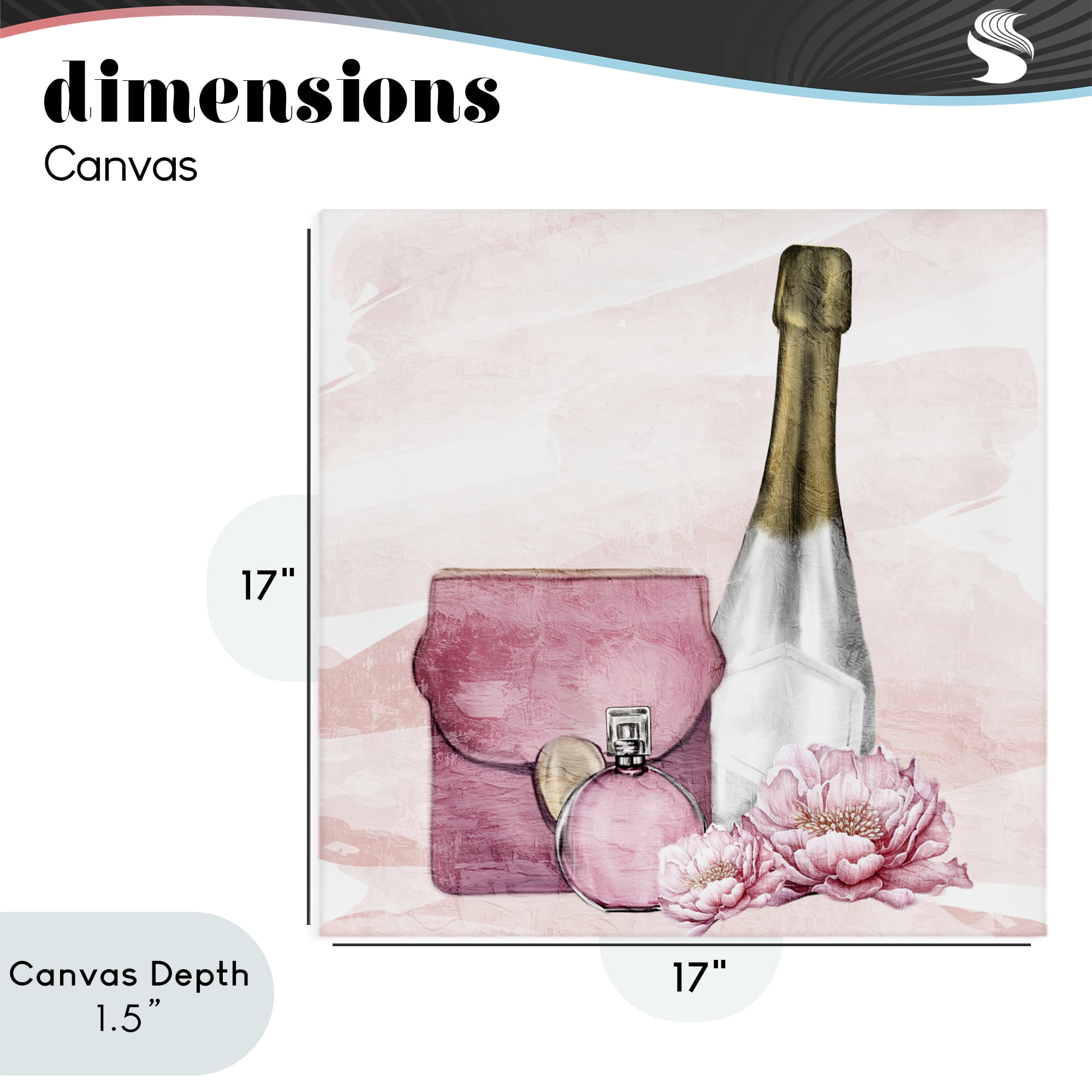 Stupell Industries Glam Time Champagne Canvas Wall Art, design by Kim Allen
