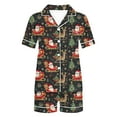 thumbnail image 5 of VBTAPA Women's Christmas Pajamas Sets Cute Xmas Print Button Down Shirts and Shorts 2 Piece Loungewear Set Novelty Holiday Sleepwear Short Sleeve Lounge Pjs Sets Black XXL, 5 of 6