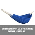 thumbnail image 4 of Bliss Hammocks 60"W Double Hammock with Rope Loops & Tree Straps, 265 lb, Dark Blue, 4 of 6