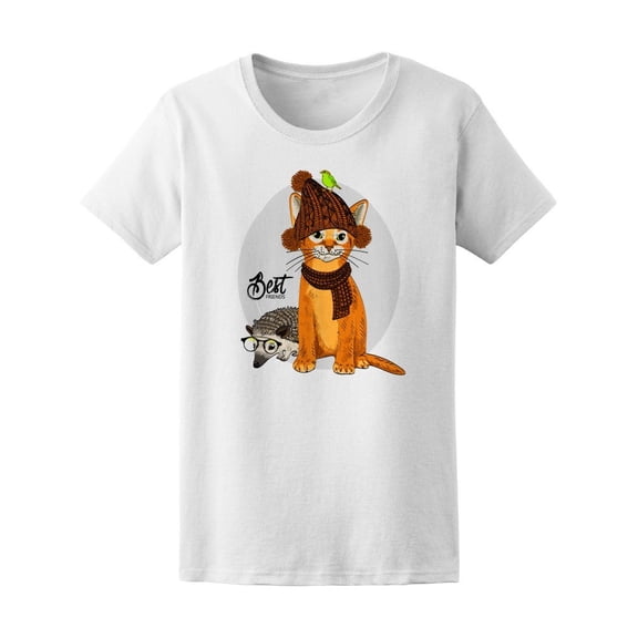 Orange Cat With Hedgehog Cool Tee Women's -Image by Shutterstock