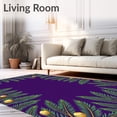 thumbnail image 2 of ODIKA 3'x5' Machine Washable Non-Slip Area Rug, Feathered Fir Branches and Pinecone Arrangement Design High Traffic Rug, Purple, 503986, 2 of 7