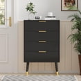 thumbnail image 3 of Bingirl Commode Chic Moderne à 4 Tiroirs pour Chambre et Garde-Robe : Rangement en Bois avec Unité d'Organisation, Petites Tables de Nuit Cannelées Incluses, 3 of 7