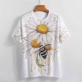thumbnail image 4 of Bee And Flowers T-Shirt O Neck Oversize T-Shirts Short Sleeve Classic Tees Women Summer Graphic Tops, 4 of 5