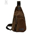 thumbnail image 3 of Gustave Canvas Sling Bag for Men & Women Anti-Theft Chest Shoulder Bag Vintage Casual Crossbody Backpack Messenger Bag for Travel Hiking "Coffee", 3 of 11