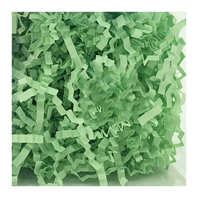Ounissouiy Hierba de rafia Papel triturado DIY Confeti Relleno a prueba de golpes verde claro verde claro 20piezas