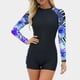 thumbnail image 2 of TaTaai Women Long Sleeve Zip Up One Piece Wetsuit Printed Modest Surf Swimsuit Stretch Ladies Beach Diving Wear UV Protection Quick-Drying Comfortable Swimwear Gift, 2 of 7