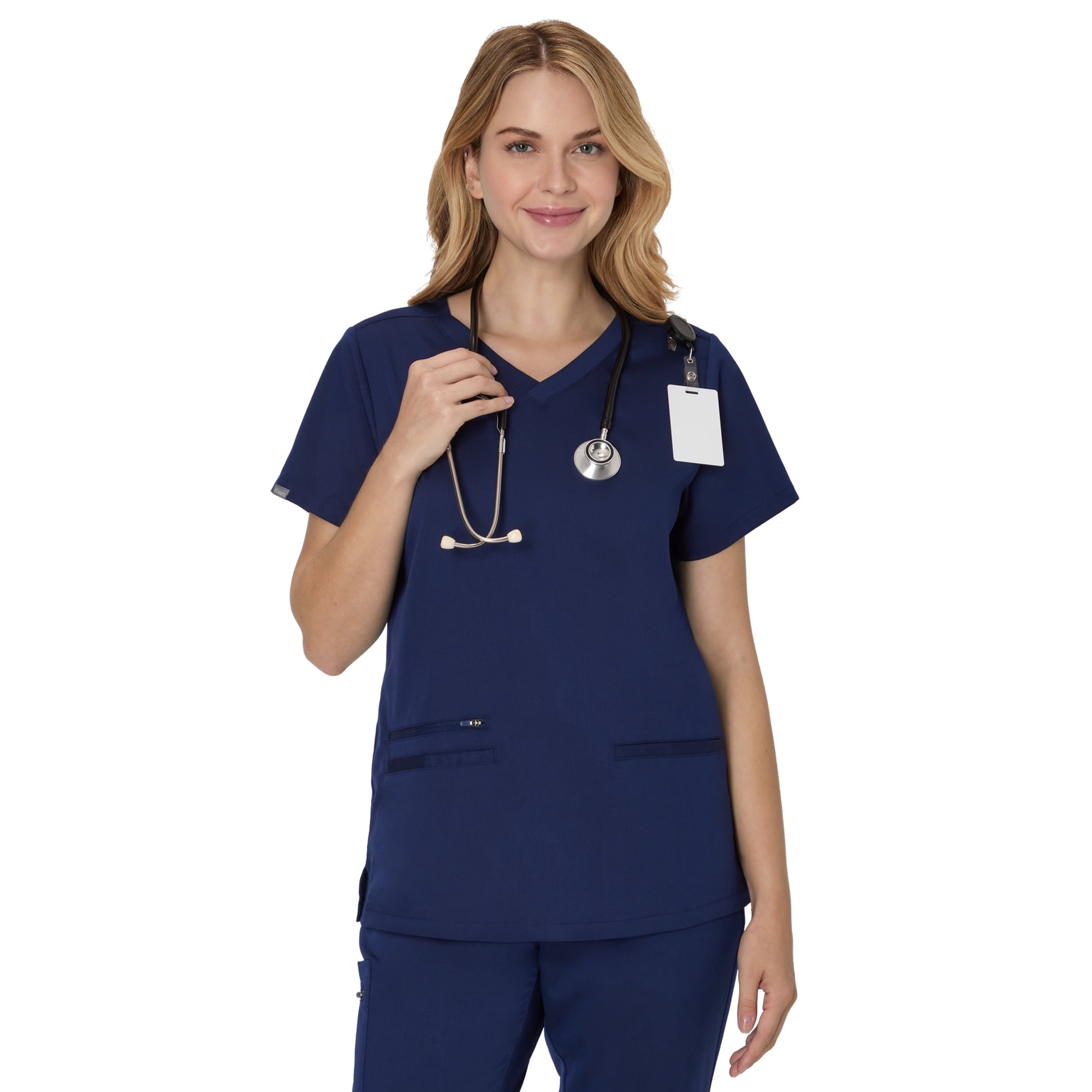 Hanes Women's Scrubs V-Neck Scrub Top, Premium, Short Sleeve, 3 Pocket, Sizes XS-3XL