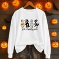thumbnail image 2 of Halloween Sweatshirts for Women Funny Witch Hat Pumpkin Face Print Long Sleeve Shirts Fall Winter Casual Crew Neck Loose Blouses, 2 of 5