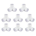 thumbnail image 1 of Unique Bargains 8 Pack 3 Way PVC Elbow Fittings, 1/4 Inch PVC Pipe Fitting Connector, 1 of 7