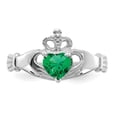 thumbnail image 5 of 14K White Gold Ring Band Themed (05) May Cubic Zirconia CZ Green, Size 9, 5 of 5