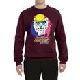 thumbnail image 2 of Funny Lion Tiger King Hey All You Cool Cats and Kittens | Mens Animal Lover Crewneck Graphic Sweatshirt, Maroon, Medium, 2 of 3