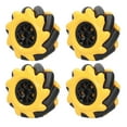 thumbnail image 1 of Robot Wheel, Rubber ABS Mecanum Wheel Yellow And Black With High Gripping Ability For Robot For Engineer 1 Pair,2 Pairs, 1 of 8