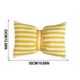 thumbnail image 2 of Striped Velvet Pillowcase with Bow Detail, Rectangular Bolster Cushion Cover 50 x 33 cm, Soft Polyester for Sofa Bed Home Decor, 1 Pack, 2 of 6