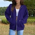 thumbnail image 3 of Lumtrix Zip Up Hoodie Women Oversized Lightweight Sweatshirts Long Sleeve Loose Fit Workout Plain Hoodies Fall Fashion 2025 Dark Purple 3XL, 3 of 6