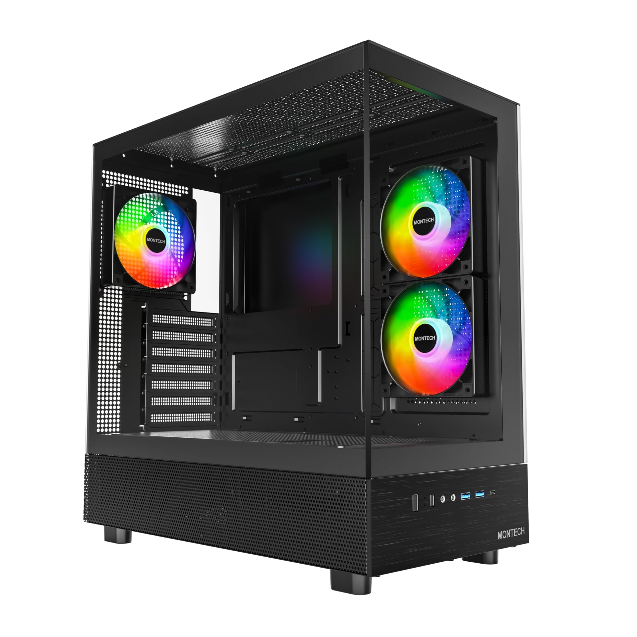 Amazon.com: MUSETEX ATX PC Case, 3 x 120mm Fans Pre