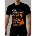 thumbnail image 1 of Camiseta de manga corta con estampado 3D para hombre, cuello redondo informal de verano con estampado de guitarra clásica, tejido de punto de poliéster ligeramente elástico, corte regular para exterio, 1 of 5