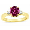thumbnail image 2 of Star K � 3 Three Stone Round Simulated Pink Tourmaline Classic Engagement Promise Ring, 2 of 9