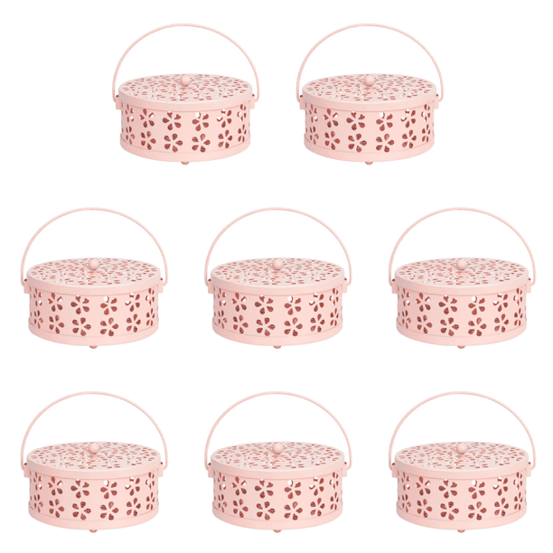 Soporte Portátil para Bobina Mosquitos Con Asa Incienso Metal () Rosa