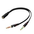 thumbnail image 1 of Computer Headphone Splitter 3.5mm Female To 2 Pairs 3.5mm Male Headphone Microphone Audio, 1 of 2