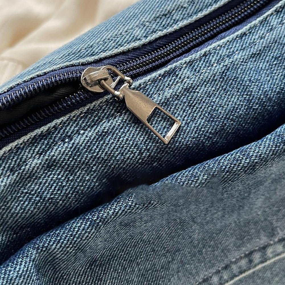2025 Denim Shoulder Bag Trendy Jean Canvas Messenger Bag for Women Tote Bag Retro Crossbody Handbag