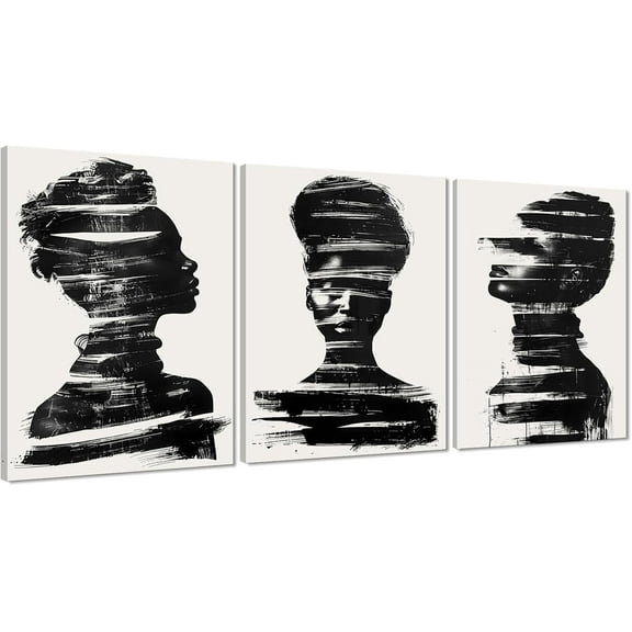 Hieng Canvas Wall Art Painting African Woman Pictures Modern Gold Black Woman Holding Gold Jewelry Posters Prints Artwork Home Decor for Living Room Bedroom Office Unframed