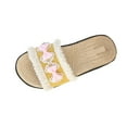 thumbnail image 2 of THDHVS Beach Sandals for Woman,Womens Sandals,Women's Fashionable Casual Summer New Style Outer Wear Bowknot Plaid Beach Rope Slippers Yellow 8.5, 2 of 7