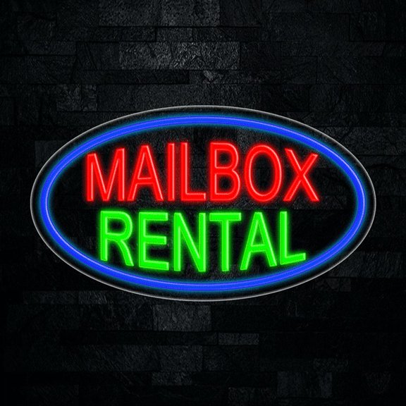 Mailbox Rental LED Neon Sign 28"L x 16"H #34245