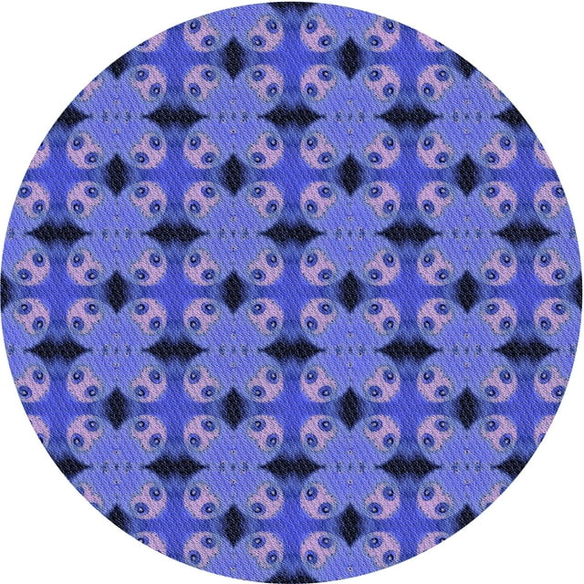 Ahgly Tapis d'Intérieur Lavable en Machine Carré Transitionnel Bleu Ardoise Clair, 3 Pieds Carré