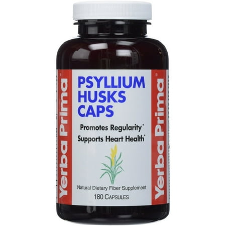6 Pack - Yerba Prima Psyllium Husks Supplement Capsules 180 ea