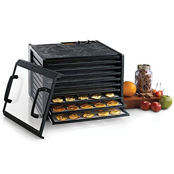 Excalibur 3926TCDB Déshydrateur Alimentaire Électrique 9 Plateaux avec Porte Transparente Réglages de Température et Minuterie de 26 Heures Fabriqué aux États-Unis, 9 Plateaux, Noir