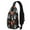 Black Halloween Pumpkin, variant on Sling Backpack,Black Halloween Ghosts Crossbody Bag with Water Bottle Holder,Waterproof Sling Bag for Men/Women with Chest Phone Holder for Hiking,Travel