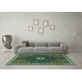 thumbnail image 3 of Ahgly Company Machine Washable Indoor Square Persian Turquoise Blue Traditional Area Rugs, 7' Square, 3 of 4