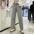 thumbnail image 3 of Pantalones deportivos Mujer Casual Suelto Cintura alta Pierna ancha Pantalón largo, Gris, L Inevent AP001468-02B, 3 of 7