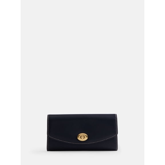 Free Assembly Women's Faux Leather Clutch Wallet, Black