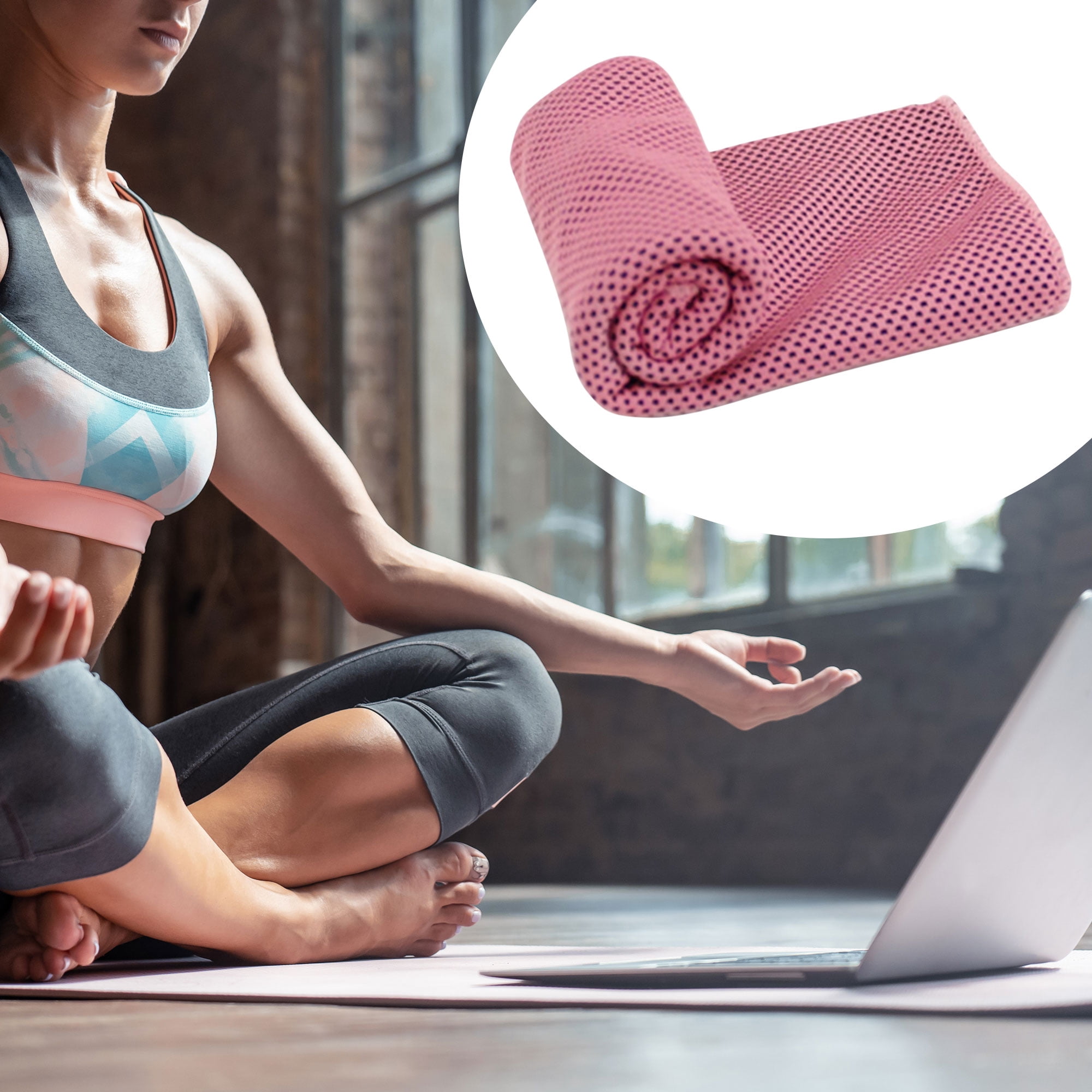 Unique Bargains 4 Pcs Soft Microfiber Sport Cool Touch Towel 11"x30" Red