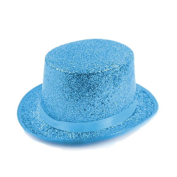 AJGRHE Top Hats for Men Women Adults, Shiny Magician Hat Tuxedo Hat Victorian Dress Up Christmas Top Hats Blue One Size