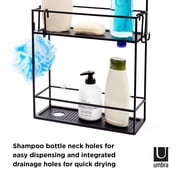 Umbra Cubiko Two Shelf Shower Caddy, Black