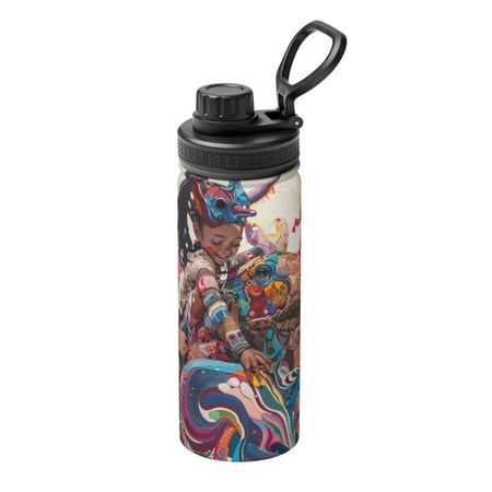 

Ocsxa Fantasy Colorful Beast Print 18oz Stainless Steel Water Bottle Unisex Water Bottle Insulated Sports Water Cup Flask for Cold Water Drinks/Sports/Travel/Car/School