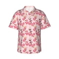 thumbnail image 1 of Fotbe Summer Flamingo Camisa Hawaiana para Hombre Unisex – Camisa Casual de Verano con Botones de Manga Corta de Algodón y Lino,Large, 1 of 7