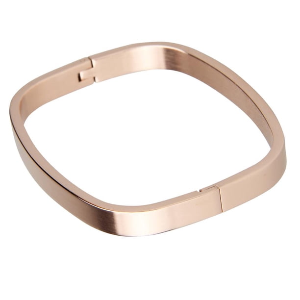 Brazalete de acero inoxidable para hombre y mujer, brazalete pulido, oro rosa, 6 mm Oro rosa 6 mm Hugo Brazalete de acero inoxidable