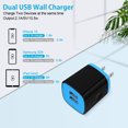 thumbnail image 6 of USB Wall Charger, 3 Pack HOOTEK Type C Block with 10FT USB C Charging Cable USB Cables, 2.1A Dual Port Android Charger Block USB Brick Charger Box Fast Charging Block Phone Charger for Samsung, Pink, 6 of 7