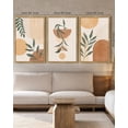 thumbnail image 3 of Drsoum Bohemia Wall Art 16x24in3pcs Natural Framed Plant Boho Decor Room Mid Century Modern Abstract Sun Phases Painting, 3 of 6